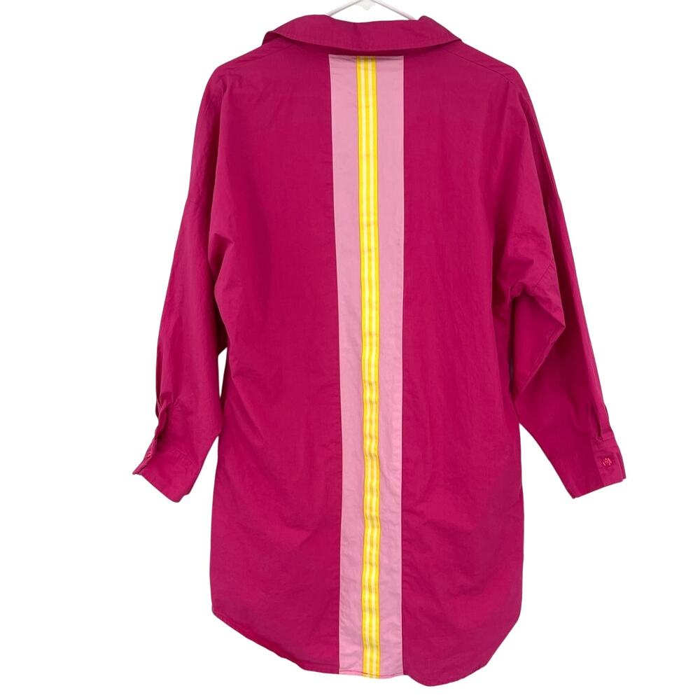 Bright Pink Striped-Back Mini Dress